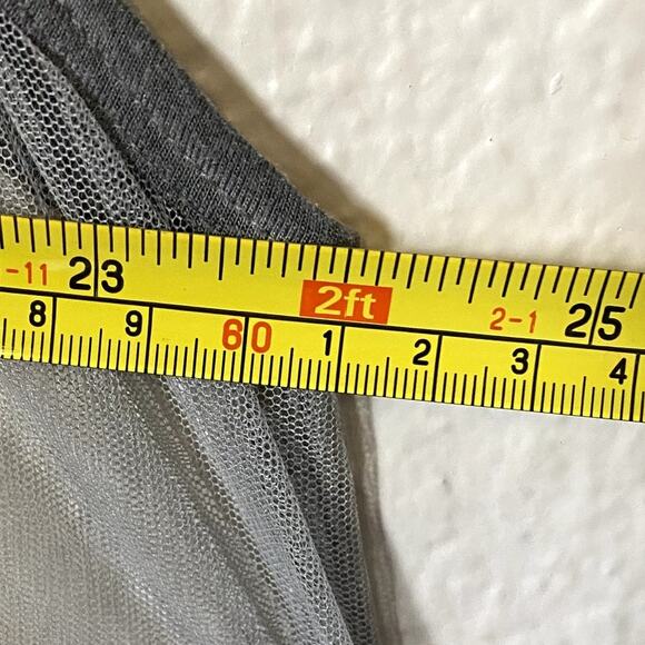 Catalog Classics Sz 2X Sheer Sleeveless Embroidered Lace Mesh Tunic Gray Coverup - Picture 6 of 7